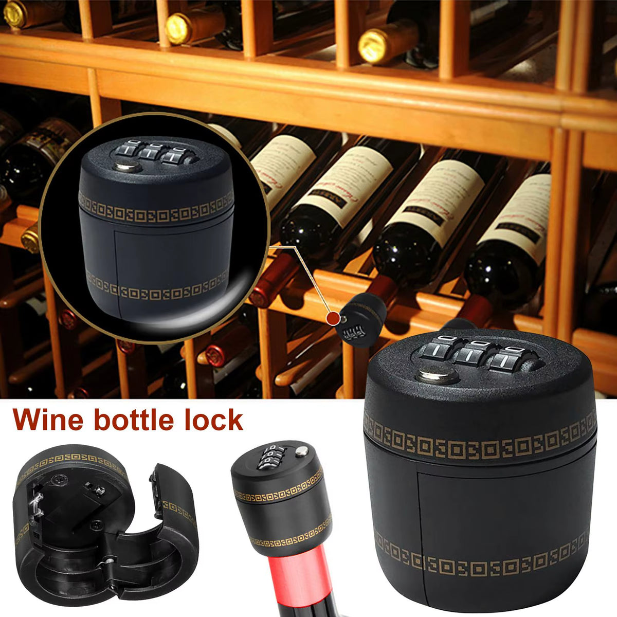Wine Bottle Password Lock Combination Lock Wine Stopper Not Exposed to Children Lock Wine Cover Lock Wine Bottle Lock